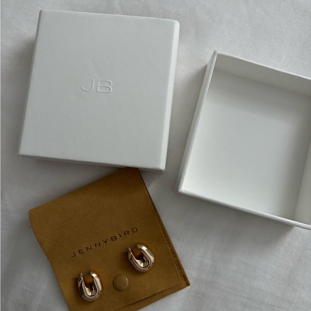 jenny bird gold puffy u link earrings